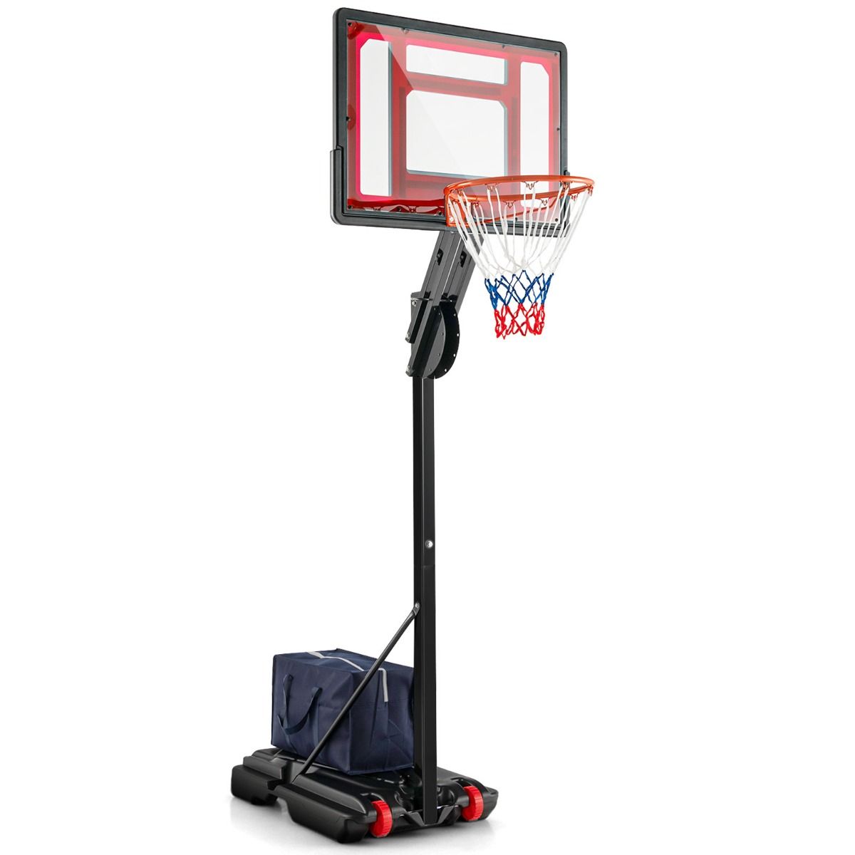 Freestanding Basketball Hoop with Adjustable Height 1.55-3.1m, Basketball Stand with PE Backboard for Children, Yellow