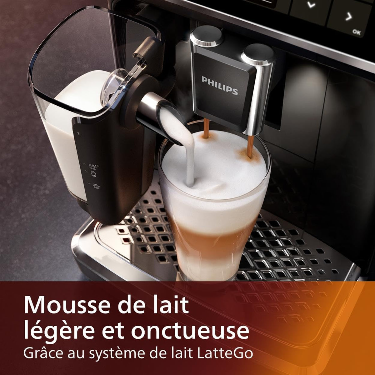 5400 Series Espresso Machine - Bean-to-Cup Coffee - LatteGo Milk Frother, 12 Coffee Specialties, Intuitive Display, 4 User Profiles, Black (EP5441/50)