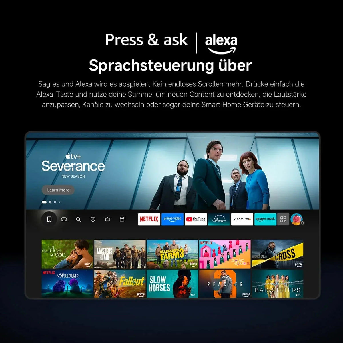 Xiaomi TV F 32, 32 Zoll (81 cm), HD, Smart TV, Fire OS7, Triple Tuner DVB-C/S/S2/T/T2, Dolby Audio , DTS Virtual:X, DTS-HD, Sprachsteuerung mit Alexa,