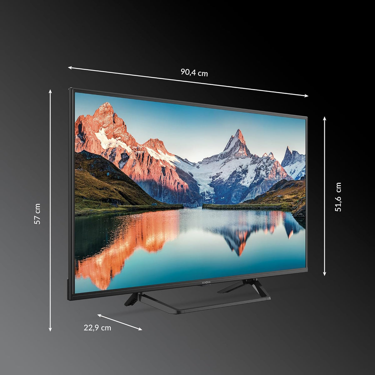 STRONG - 40 Inch (100 cm) Full HD Television SRT40FF2003C - Exceptional Picture Quality - Integrated Triple Tuner - 3 HDMI Ports (1 ARC) + 2 USB Ports + AV + Antenna/Satellite Input - Black