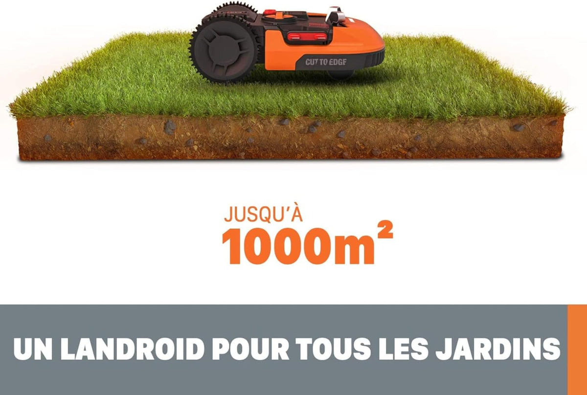 Landroid Plus WR167E Smart Connected Robotic Lawnmower, 700 m2 Max. 800 m2, Easy Installation, Configurable, 35% Slope, Rain Sensor, Cuts Close to Edges, Fast Mowing