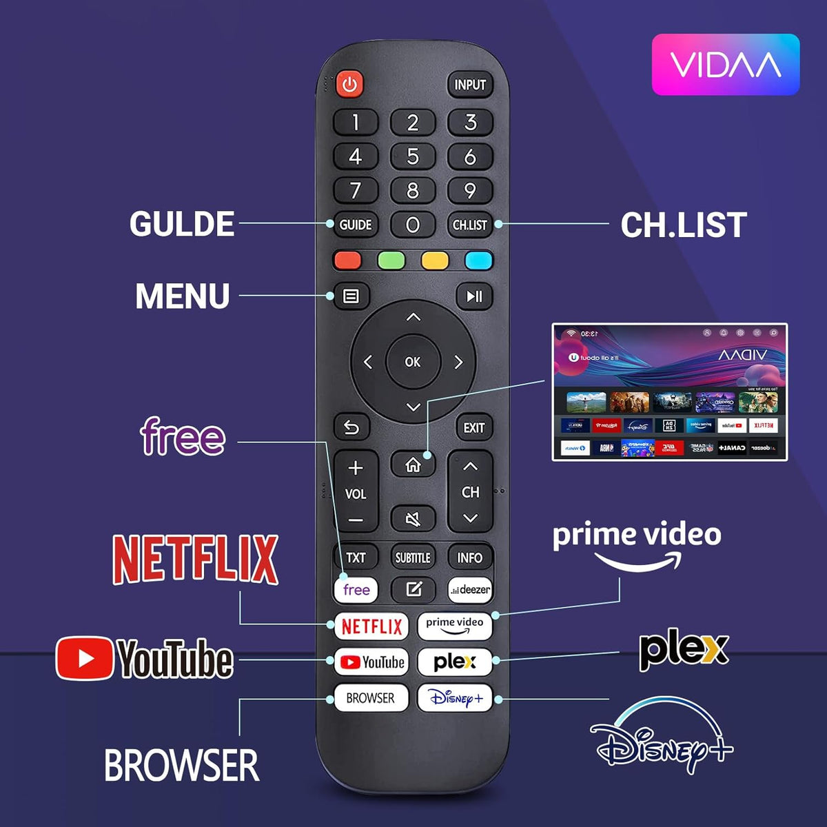 RCA VRS32HQ1 32-inch (80 cm) Smart TV with WiFi, VIDAA Connected Frameless TV with Triple Tuner (DVB-C/S2/-T2), Molotov, Netflix, Prime Video + YouTube - 2026