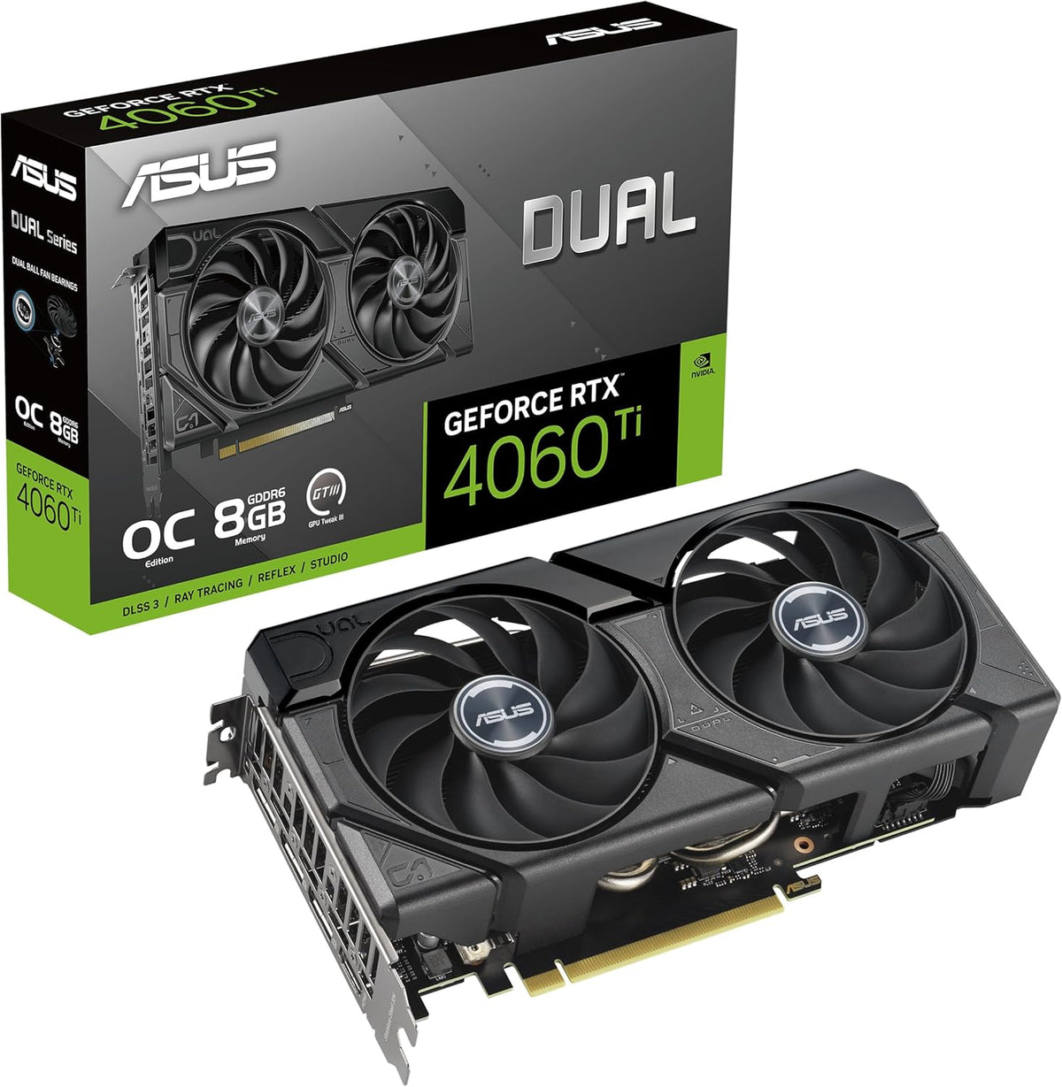 ASUS GeForce RTX 4060 Ti Dual Evo 8G OC Gaming Graphics Card   Boost Clock 2595 MHz GDDR6X PCIe Gen 4 DLSS 3 3X DP v 1.4a HDMI 2.1a (Supports 4K and 8K HDR)